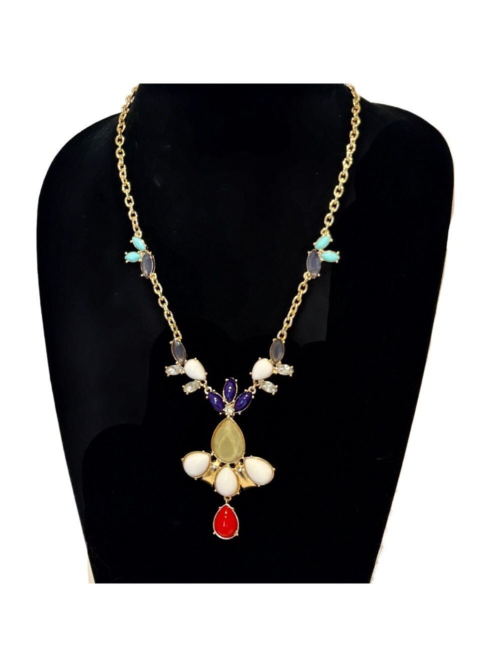 LEE ANGEL for NEIMAN MARCUS | Primary Color Pop Gold Statement Necklace | NWT - Picture 3 of 6